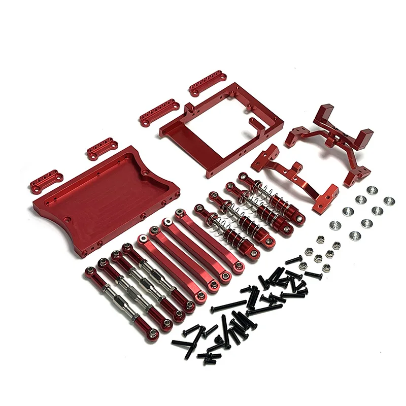 For MN D90 MN98 MN99S Metal Chassis Link Rod Servo Mount Shock Absorber Beam Set 1/12 RC Car Upgrade Parts