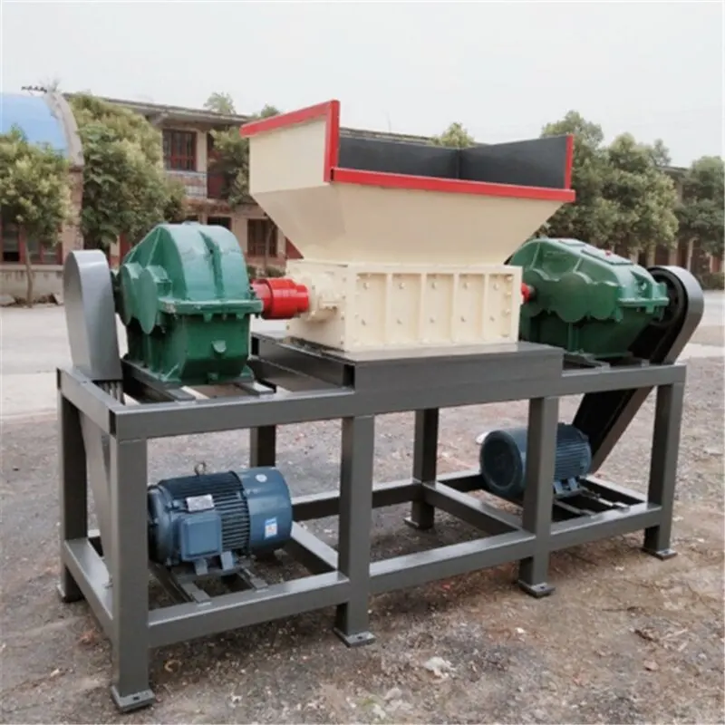 Dual axis shredder, waste paper and metal recycling machine, engine automatic operation, high productivity, energy-saving