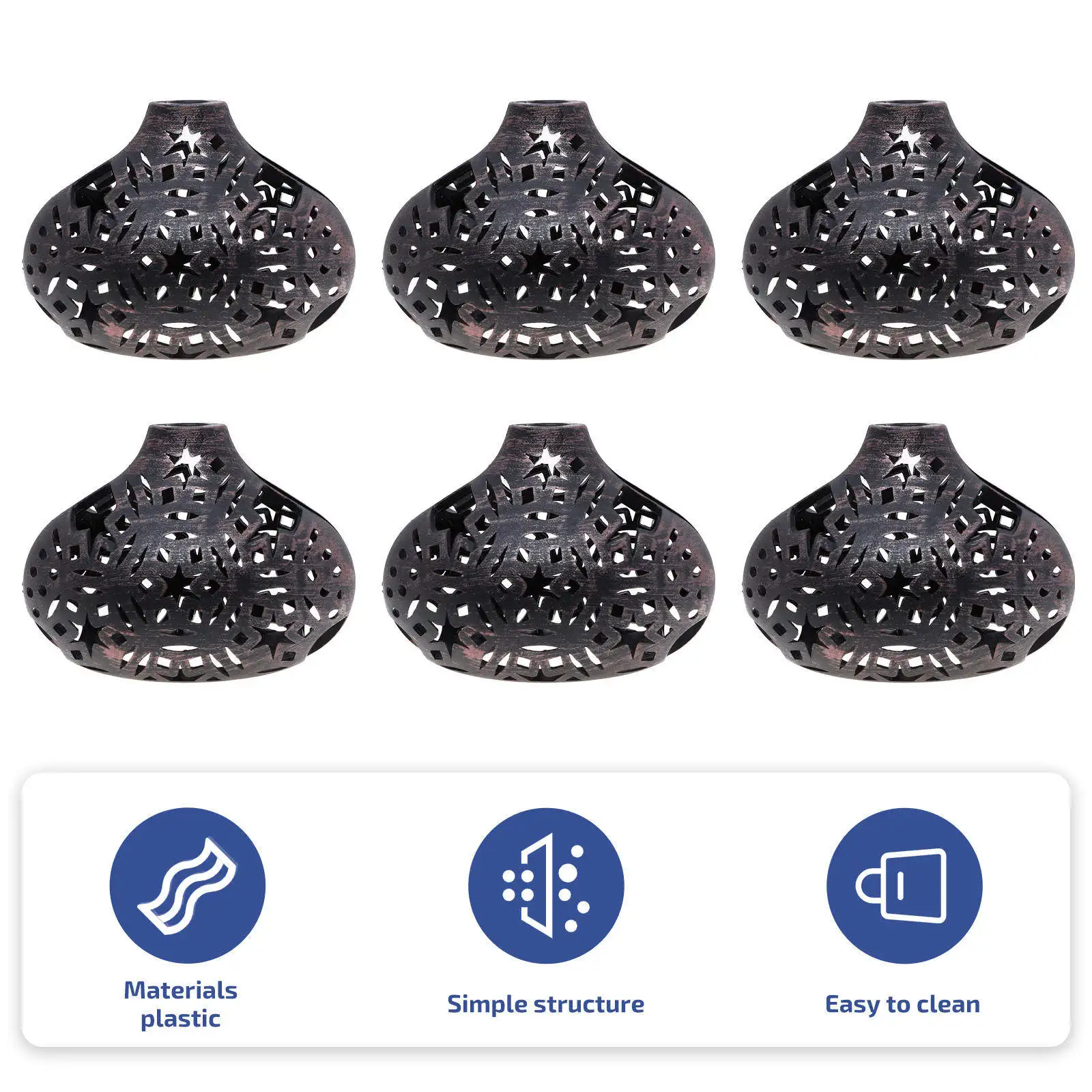 

10Pcs Vintage Lamp Shade Plastic Lampshade Retro Style DIY Home Decoration Suitable for 5Mm Light Beads Lamp Shade