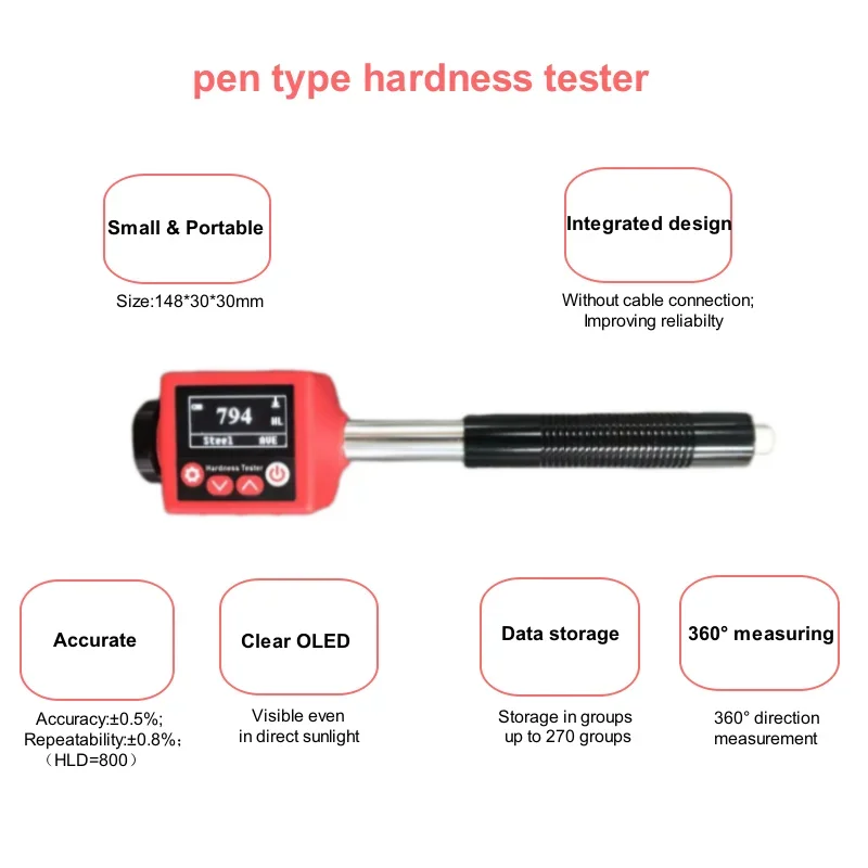 Leeb Pen Type Hardness Tester D Impact Device Portable Digital for Aluminum Iron Other Metal & Steelester