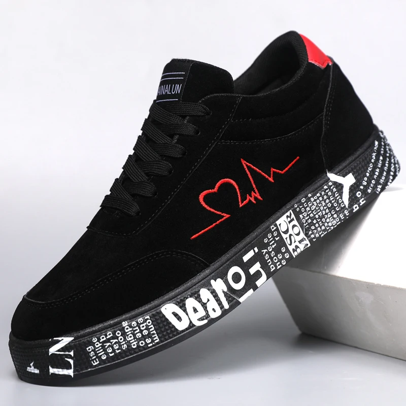 Breathable Mid-Top Sneakers , Heart & Music Graphic Design, Casual Streetwear Shoes for Couples, Valentine's Day & Birthday Gift