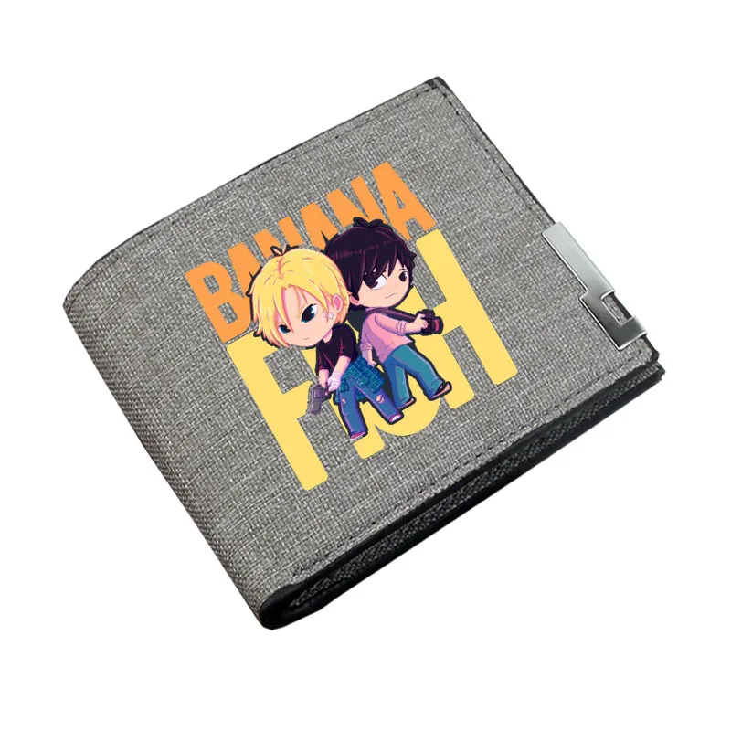 Portafoglio per adolescenti Borsa per soldi corta Portamonete per bambini Portaoggetti bi-fold Portafoglio casual in tela Anime BANANA FISH Gioco