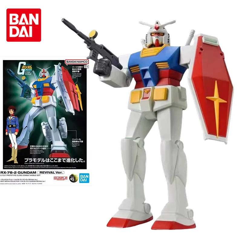 Bandai Original Gundam Model Kit Anime Figure RX-78-2 GUNDAM REVIVAL Ver. Action Figures Toys Collectible Gifts for Children