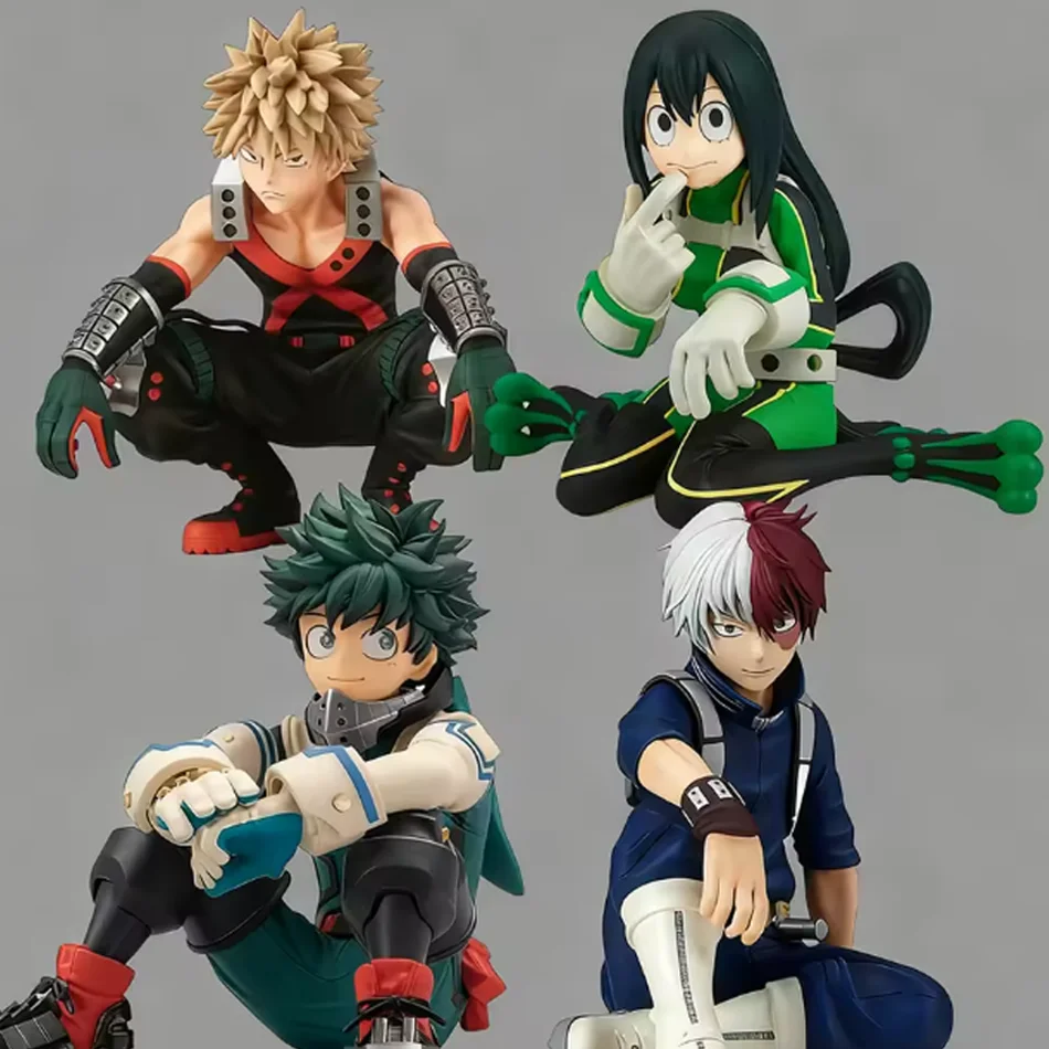 متوفر في المخزون بانبريستو بطلي الأكاديمية Tsuyu Asui/Midoriya Izuku/Bakugou Katsuki/Todoroki Shoto نموذج أنيمي دمى لعبة هدية