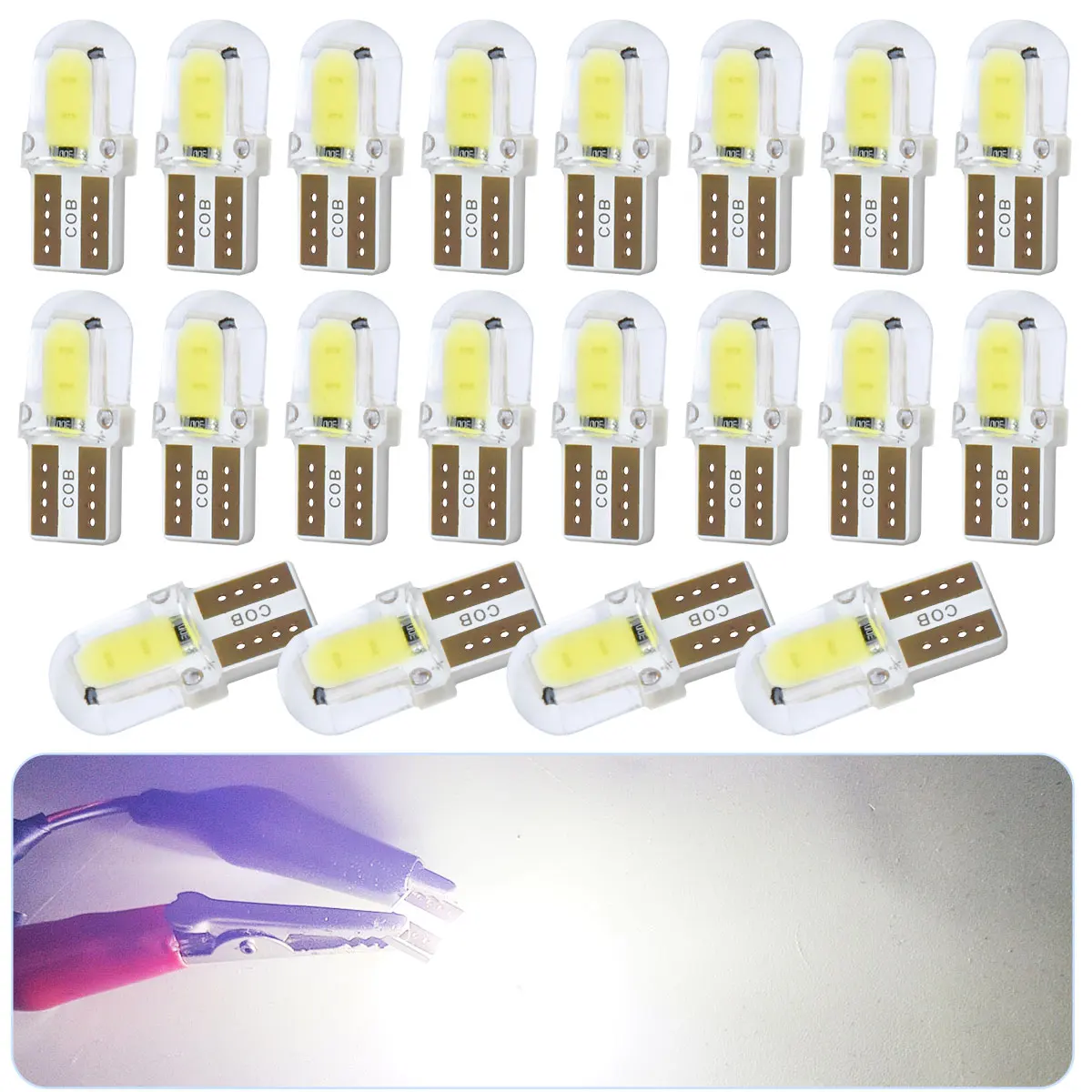 2/10/20 piezas iluminación ultrabrillante de 360 grados T10 W5W 168 COB LED signos para luces de señal lateral de coche luces de lectura de frenos
