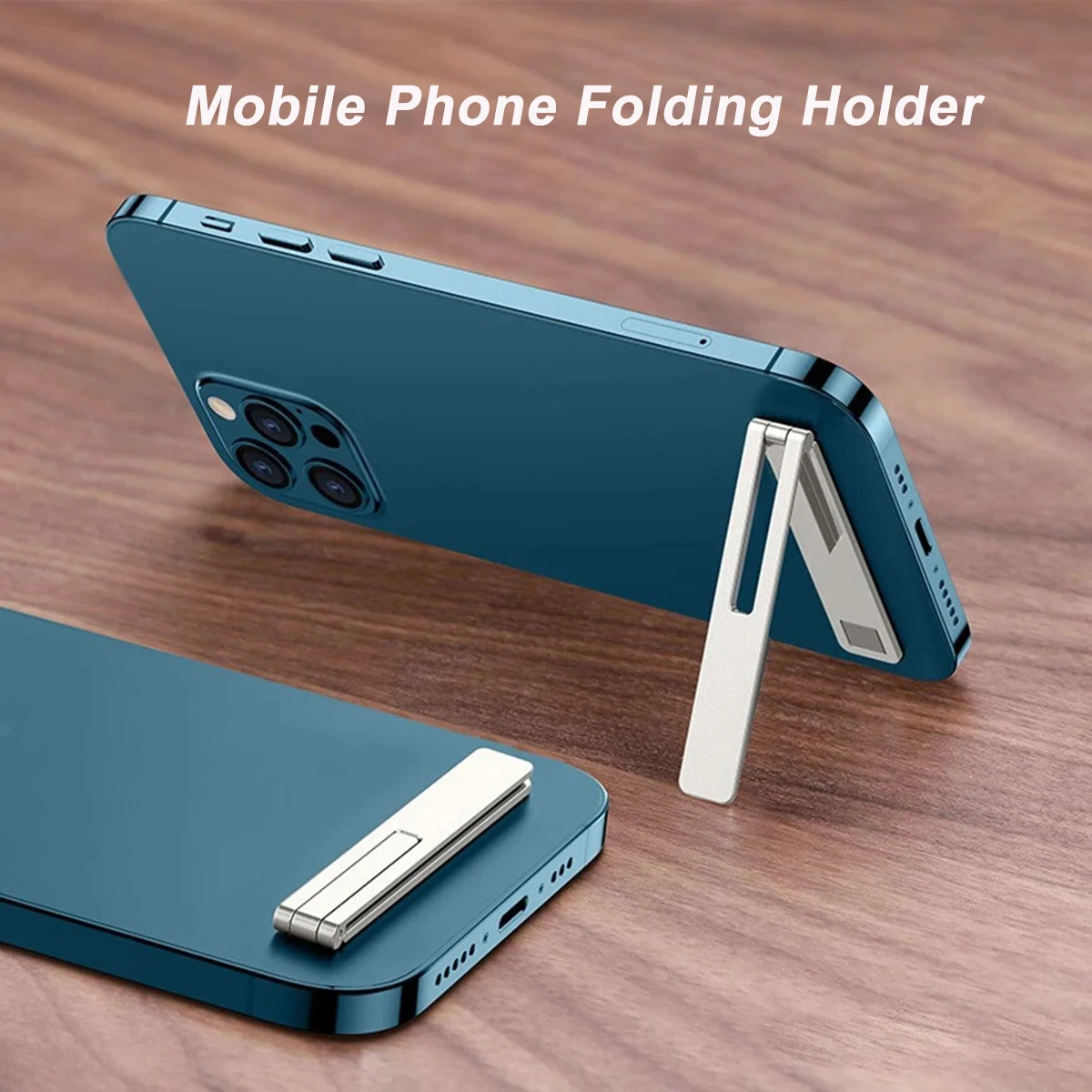 

Ultra Thin Mini Metal Folding Mobile Phone Holder Invisible Back Stick Phone Desktop Bracket Alloy Portable Phone KickstandStand