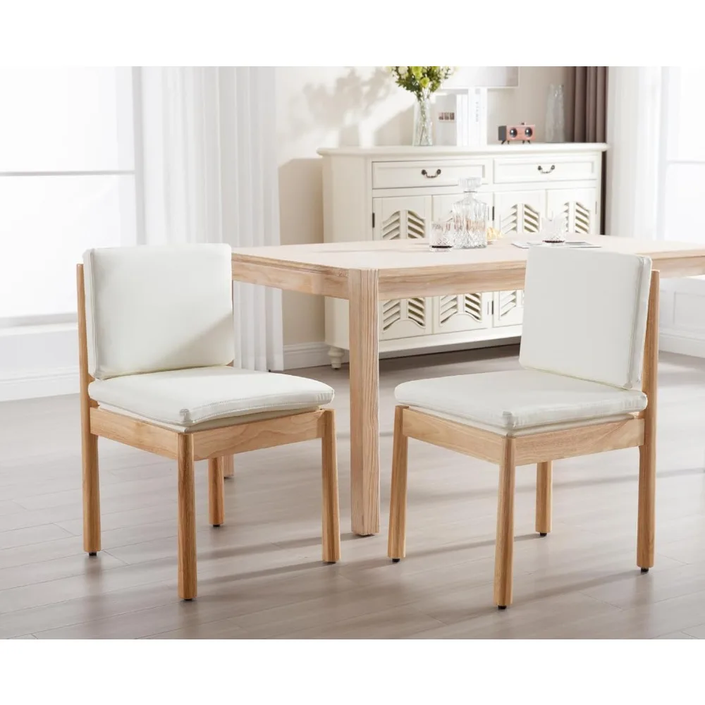 White Leather Dinin… - image