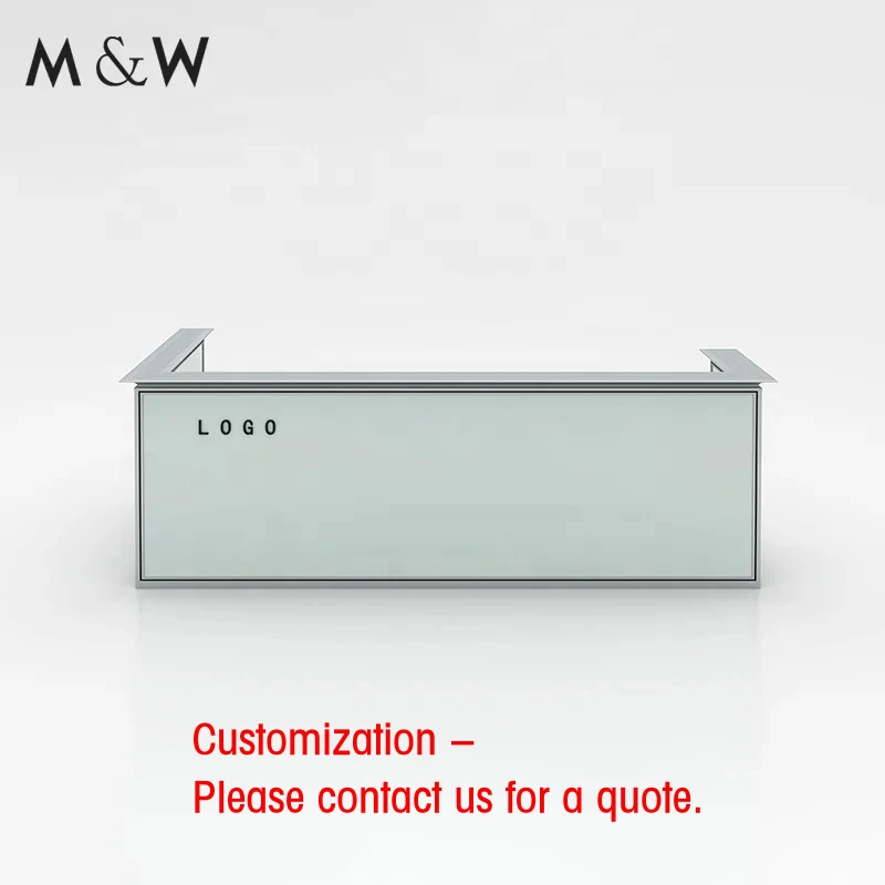 custom.&Glass Surface High Quality Office Hotel Company Reception Desk