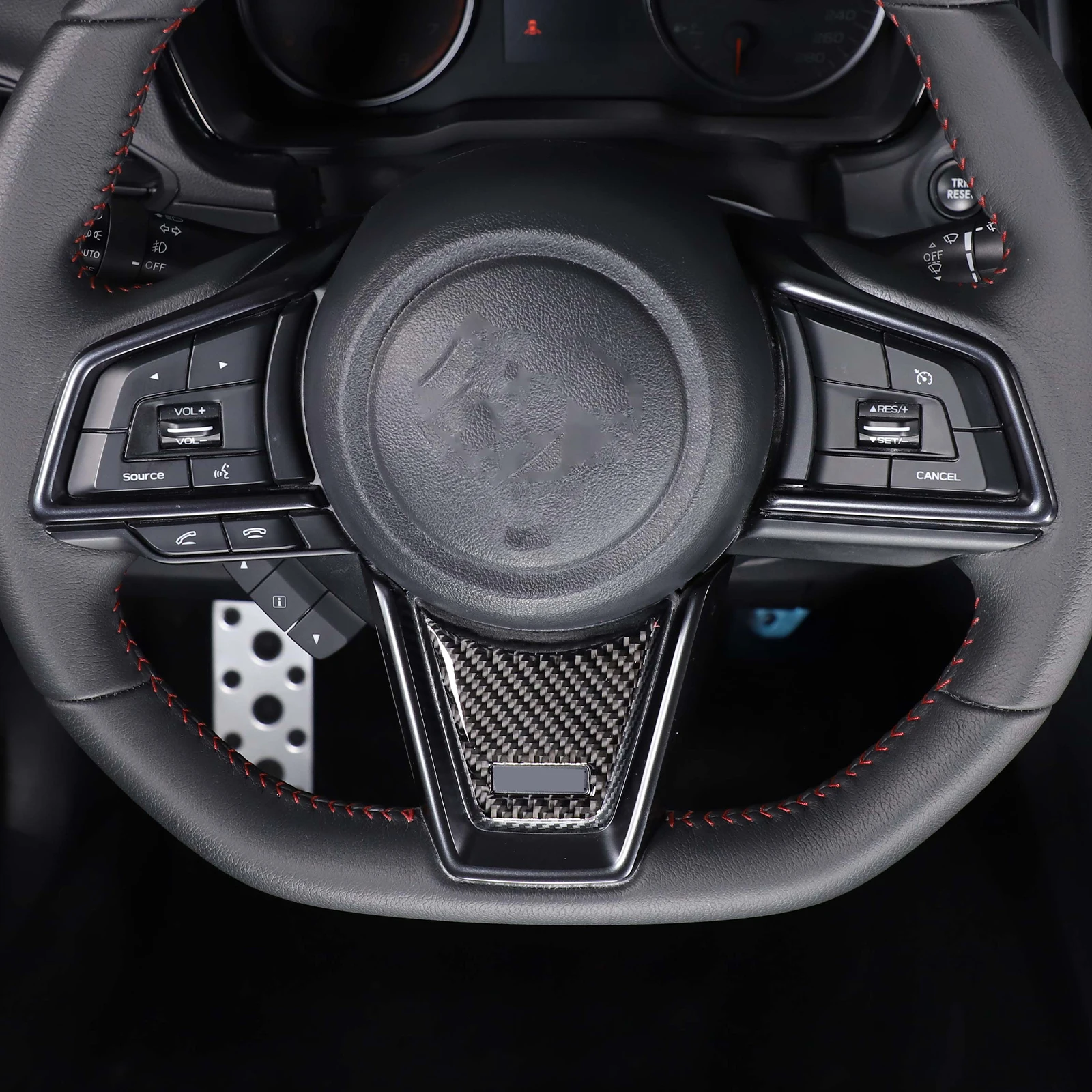 For 2022 2023 2024 2025 2026 Subaru WRX/LEVORG Soft Carbon Fiber Steering Wheel Frame Trim Sticker Car Accessories