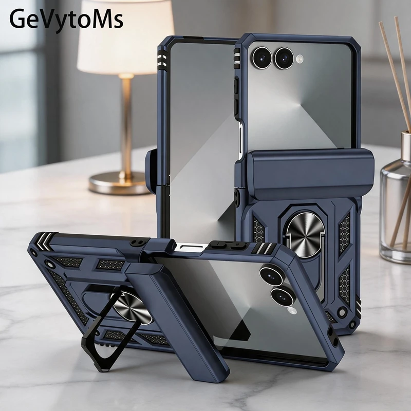 Light Weight Stand Ring Case For Samsung Galaxy Z Flip 7 GalaxyZ-flip7 Luxury Hybrid Phone Back Cover For Samsung Z Flip 7 Cases