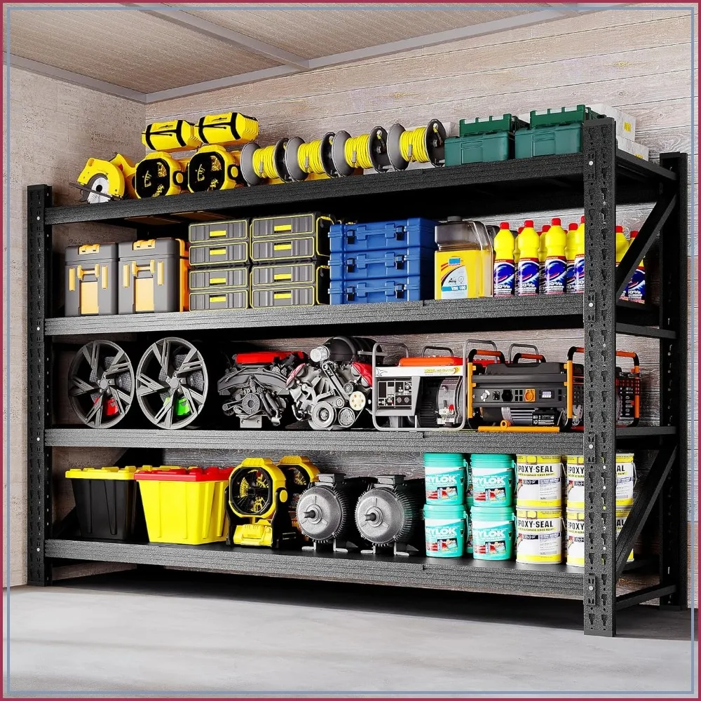 

Heavy Duty Garage Shelving 71"W x 24"D x 69"H, 5000LBS Capacity, Adjustable Shelves, Metal Storage Rack for Industrial & Warehouse