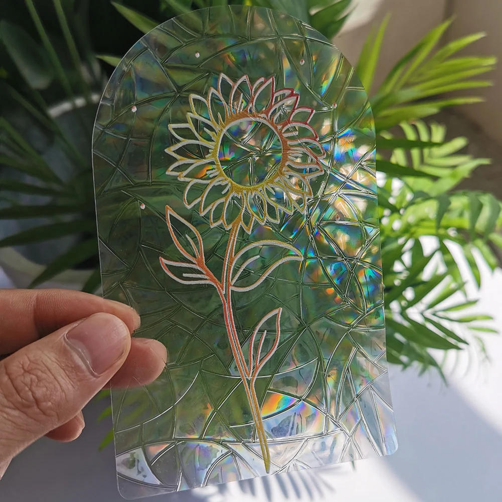 Pellicola in PVC Decalcomania Simpatico arcobaleno Catcher di luce Adesivo Decorazione per finestra Prismi per la casa Camera da letto Soggiorno Ornamento