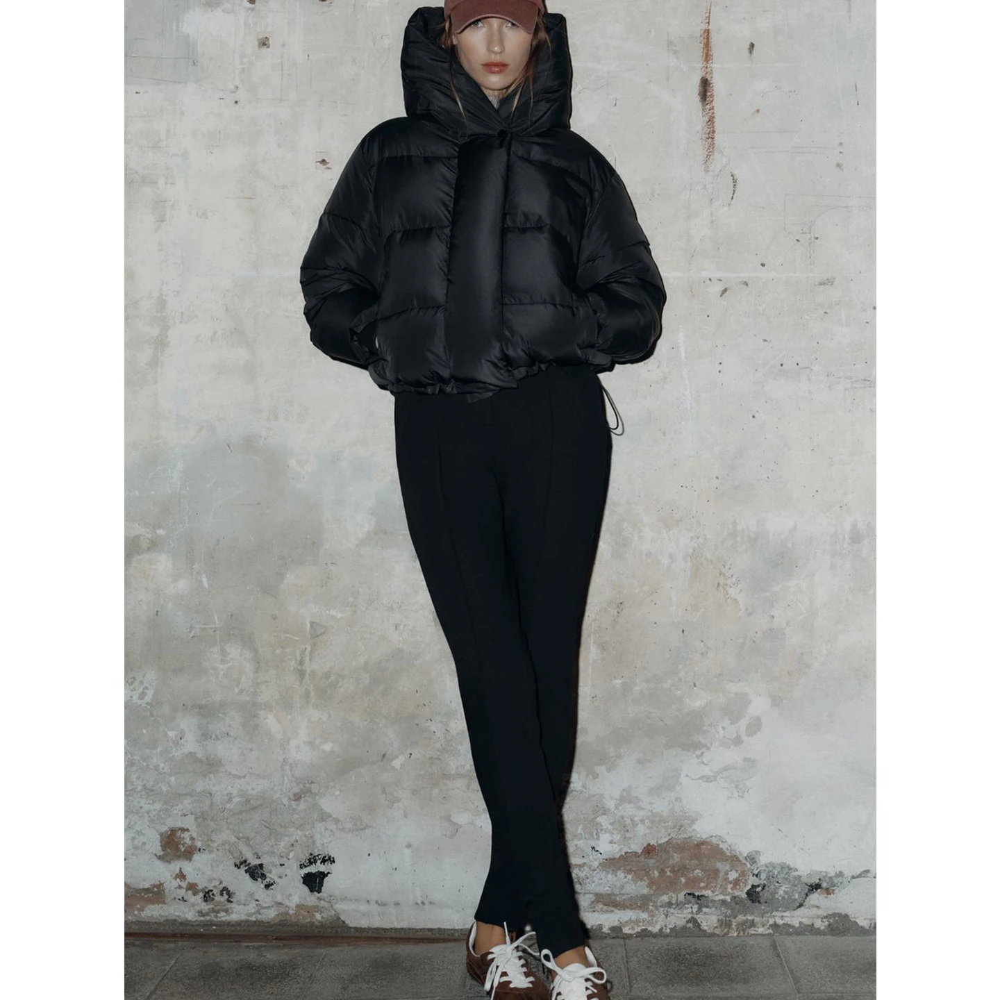 Invierno Mujer Casual Sle Collarl Con Capucha Larga Sve Or Impermeable A Prueba De Viento Thi Jaet Abrigo Cierre De Cremallera C...