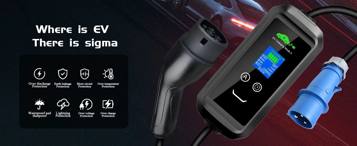 Kolanky Tragbares EV-Ladegerät Typ2 32A 7,2 kW EVSE Wi-Fi APP-Steuerung Einstellbarer Strom Smart Timing-Aufladung für Elektroauto 5M – Detail 2