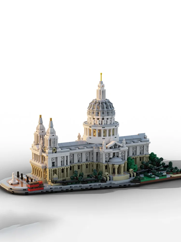 Bloco de construção Moc-arquitetura, arquitetura, escala 1:800, catedral de São Paulo, montagem de alta qualidade, presente de feriado ideal