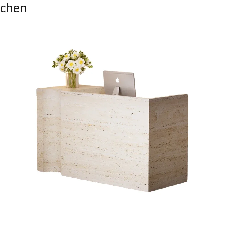 

D16- checkout page Clothing shop Beauty salon Small simple travertine company reception desk