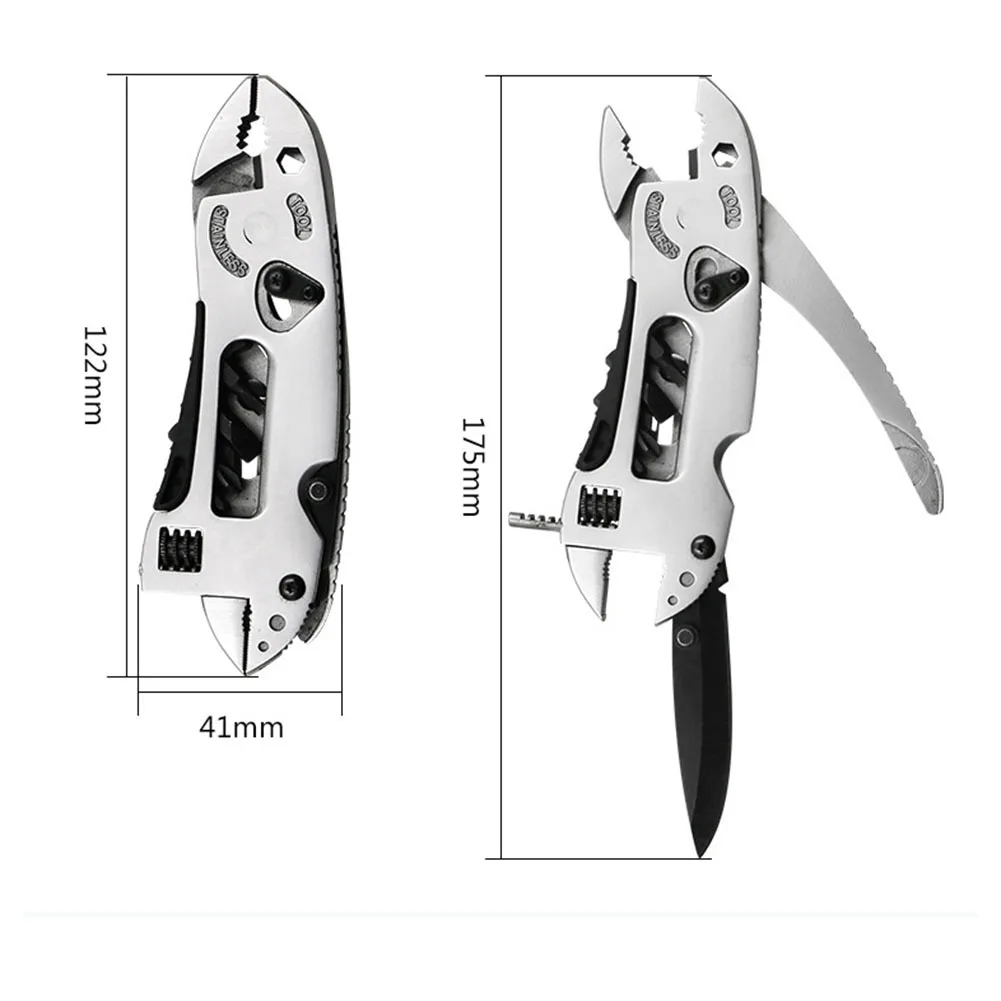 Multitool 9-in-1 Stainless Steel Multi Tool With Safety Locking Lightweight Portable Folding Multitool Pliers For Outdoors