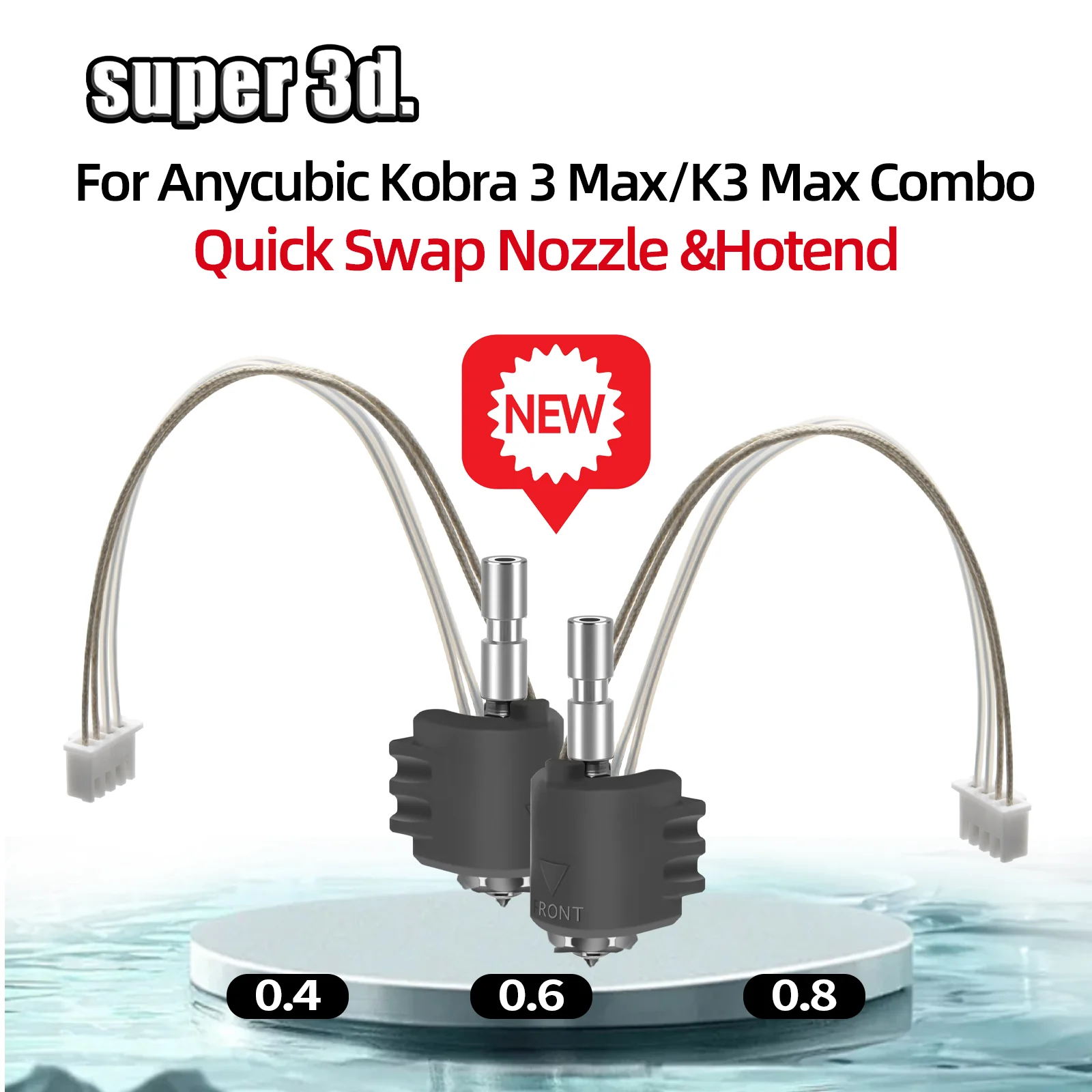 

Для Anycubic Kobra 3 Max сопло Hotend Kobra 3 Max Combo быстросменные сопла из закаленной стали 0,4 0,6 0,8 Kobra 3 Max аксессуары