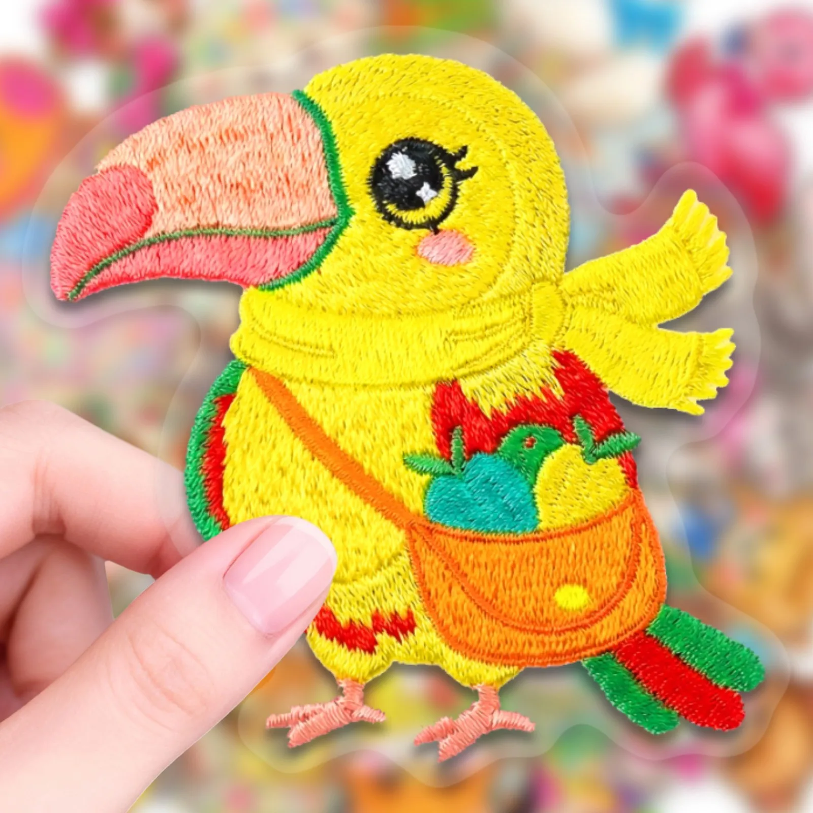 50-Pack Embroidered Animal Pattern Transparent PET Doodle Stickers Waterproof Decals for Guitar Notebook Luggage Stationery