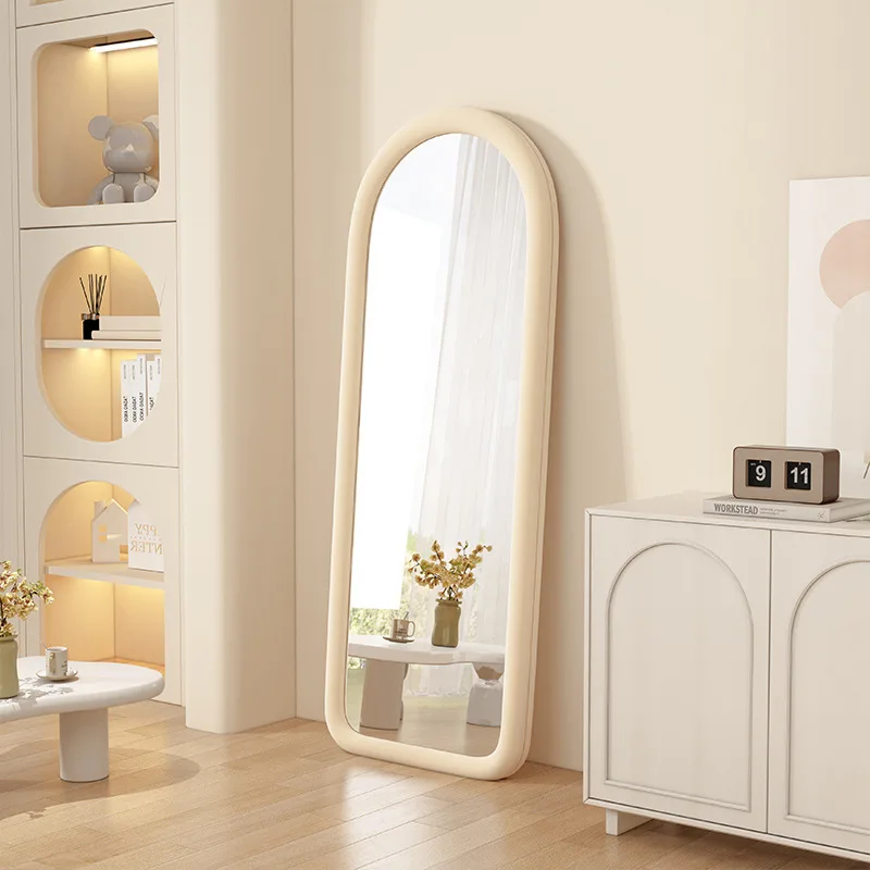 

Internet celebrity floor mirror cream ins wind fitting mirror French household girl bedroom special-shaped mirror