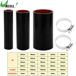 UXCELL ID 25mm 32mm 38mm 45mm 54mm 63mm 68mm 80mm 83mm 150mm Length 0 Degrees Car Silicone Hose with Clamps Coolant Hose Black