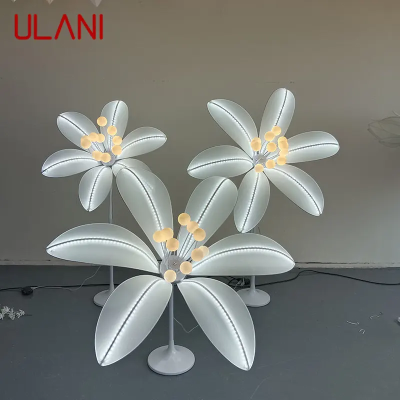 ULANI Modern White Lily Wedding Lamp LED Light for Party Stage Road Lead Little Fresh Flower Background Decoration