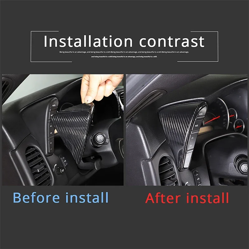 For Chevrolet Corvette C6 2005-2013 Car Dashboard Adjustment Button Trim Frame Sticker Real Carbon Fiber Interior Accessories