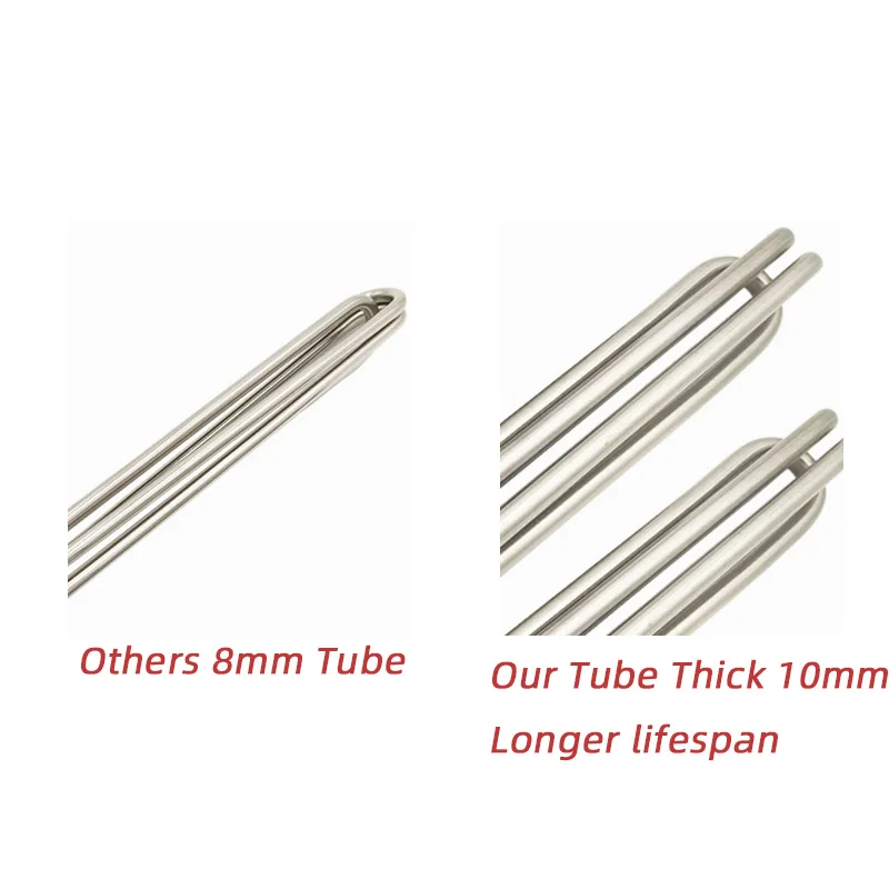 DN40 جميع الفولاذ المقاوم للصدأ 304 خزان كهربائي سخان المرجل 1.5 "BSP عنصر تسخين المياه الغمر 3kw/4.5kw/6kw/9kw/12kw