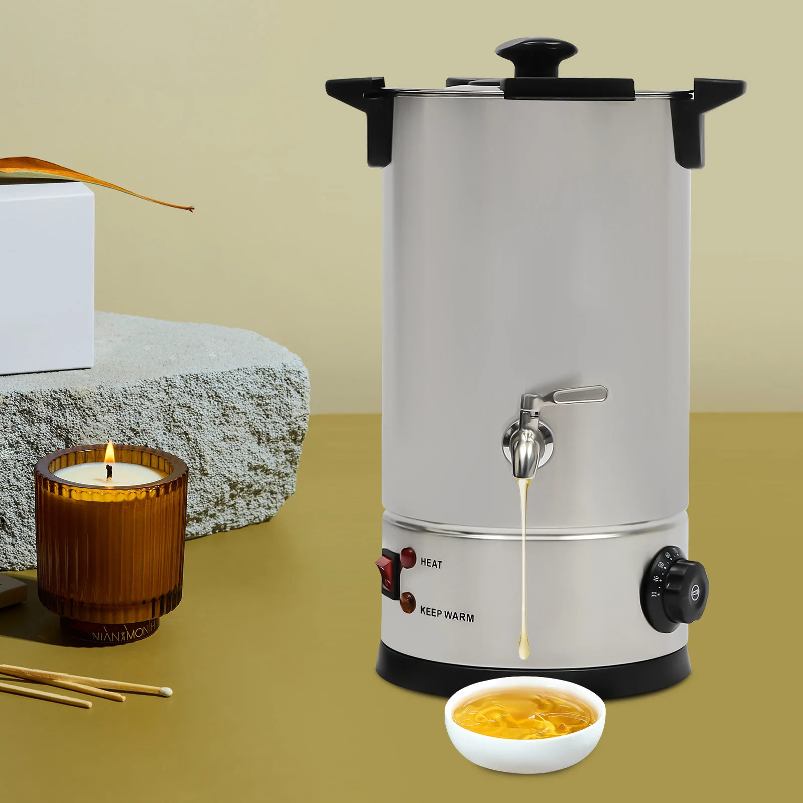 10L Wax Melter for Candle Making Large Commercial Candle Making Machine Electric Wax Melting Pot with Temperature Control