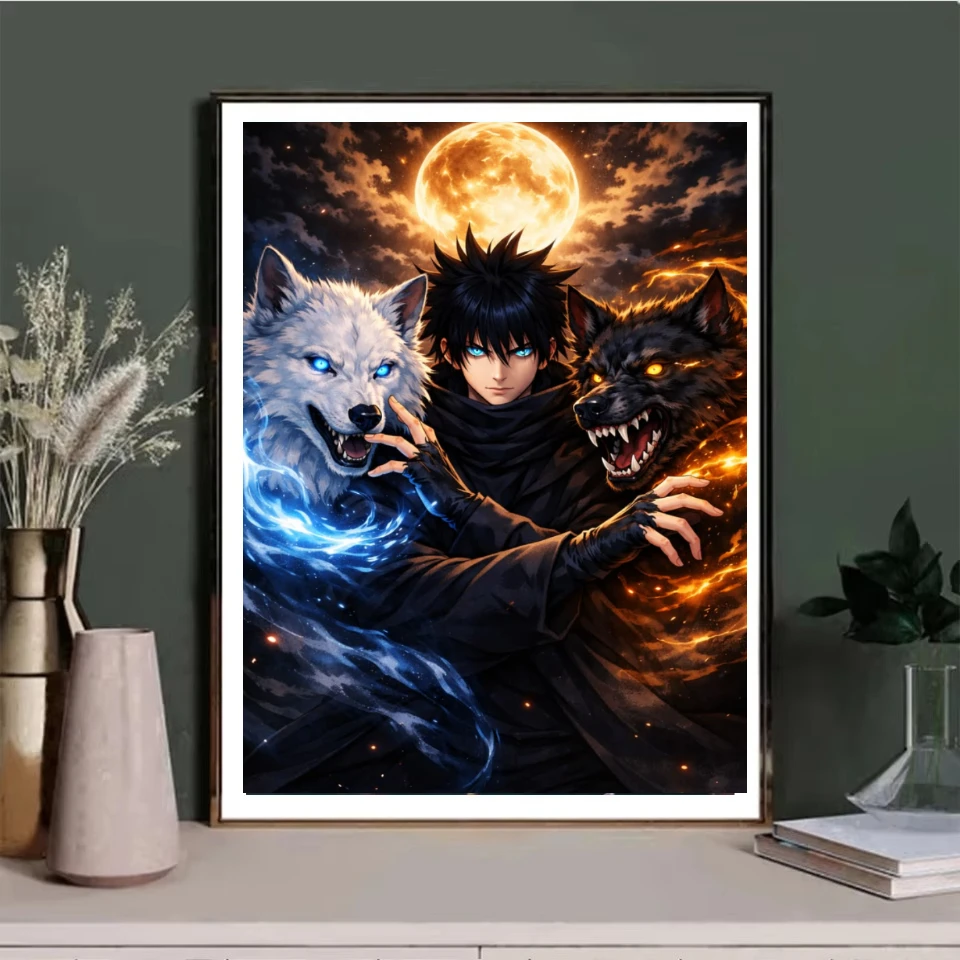 Jigsaw Puzzles Dark Fantasy Anime Double Wolf 500/1000/1200/2000 PCS Modern Wall Decor for Living Room Bedroom Gift No Frame