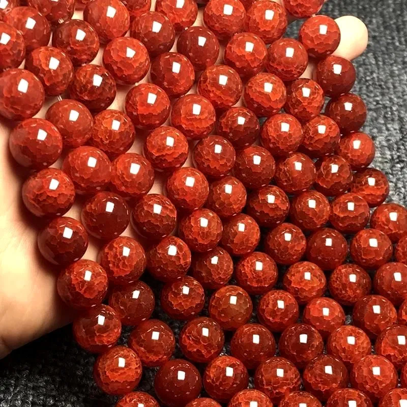 

Natural Red Agate Beads For Jewelry Making Diy Bracelet Beaded Necklace Dragon Vein Agate Gemstone Cracked Beads Accessories