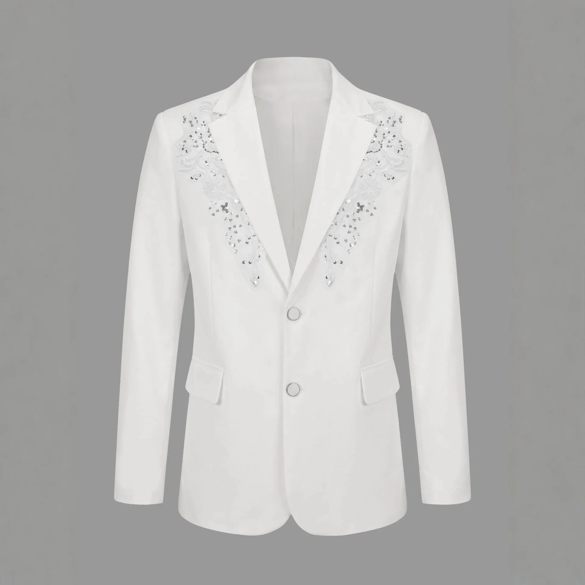 2026 European And American Men's Clothing Bead Embroidery Single-breasted Gentleman's Suit Men's
