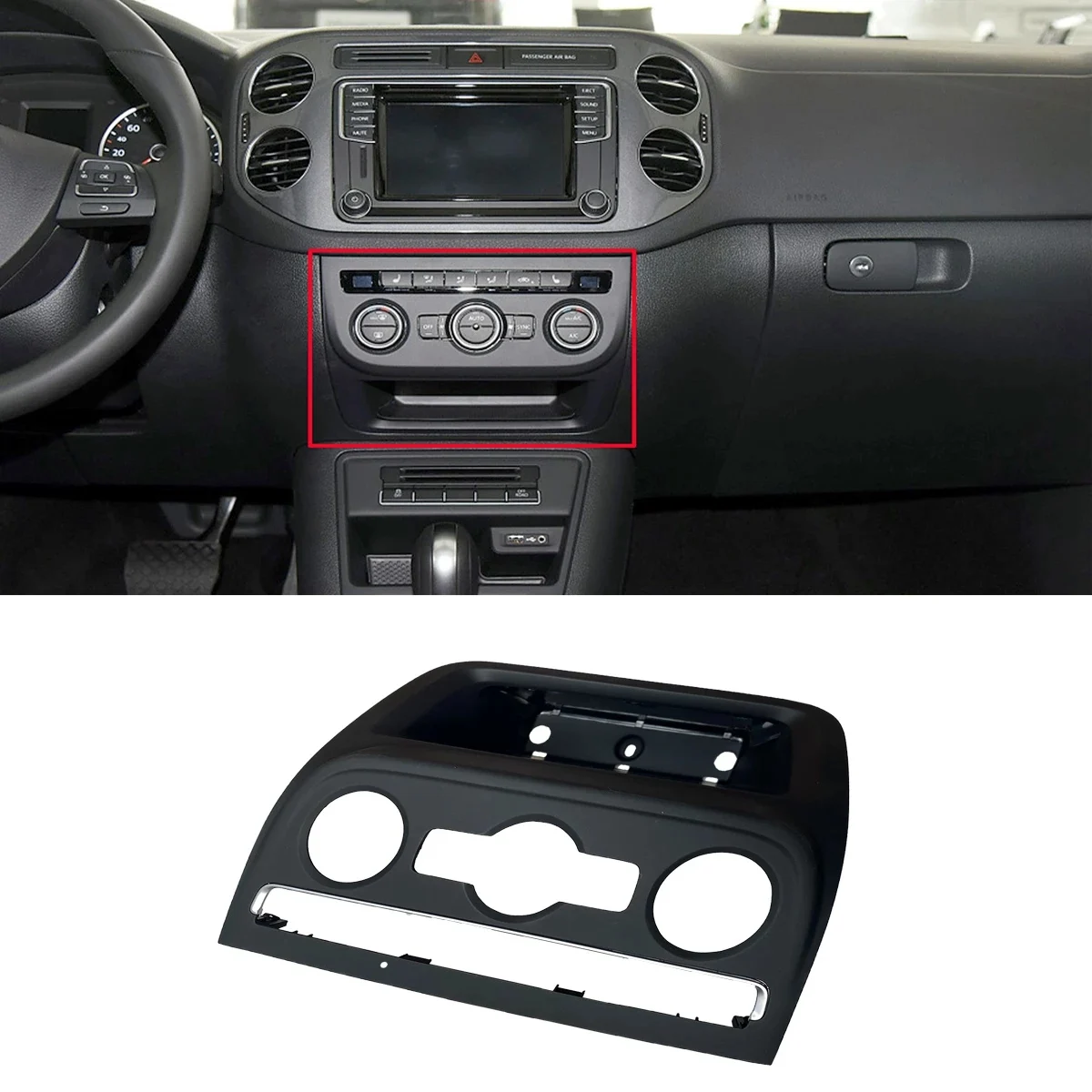 Auto Front Airco Dashboard Trim Control Cover Bezel Panel Upgrade Voor 2011-2016 5nd820039 5m0819422b