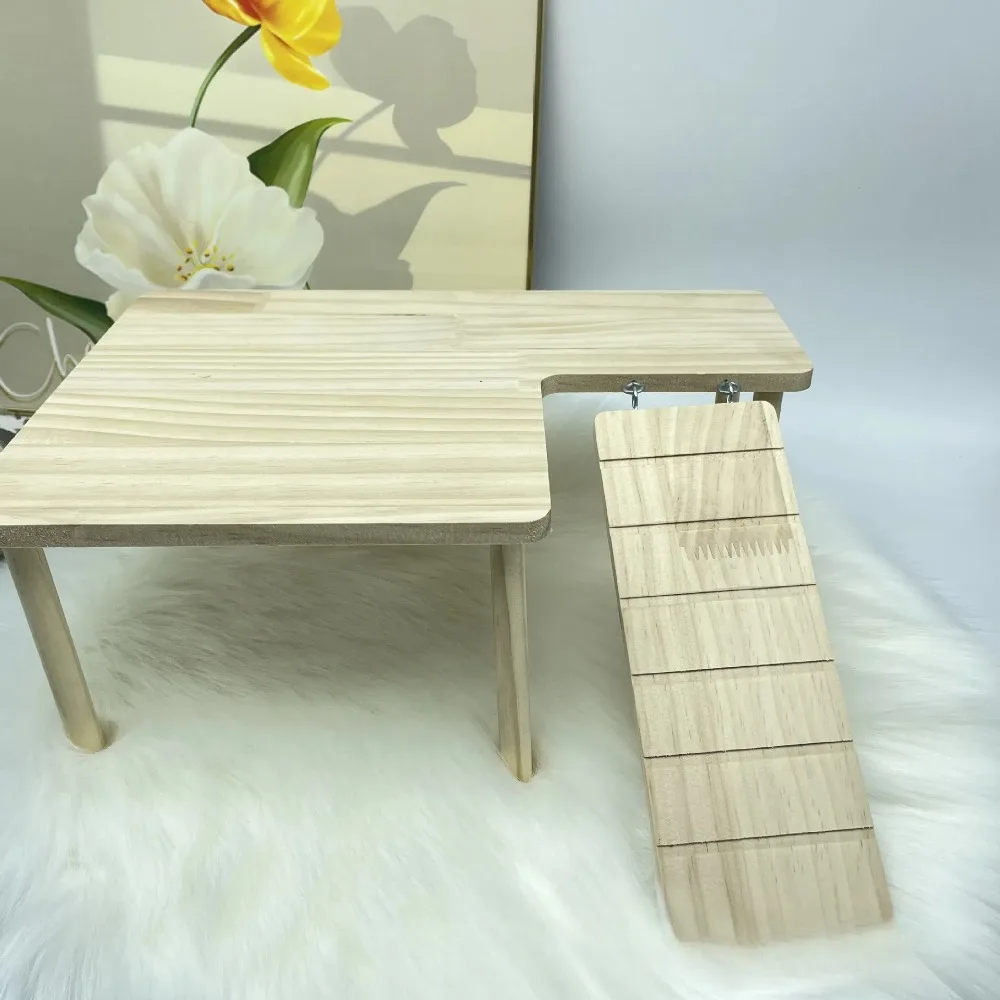Hamster-Holzleiter-Plattform, einfach zu installieren, langlebiges Sprungbrett, DIY-Treppenspielzeug, Käfigzubehör, Spielplatz für kleine Haustiere – Detail 2