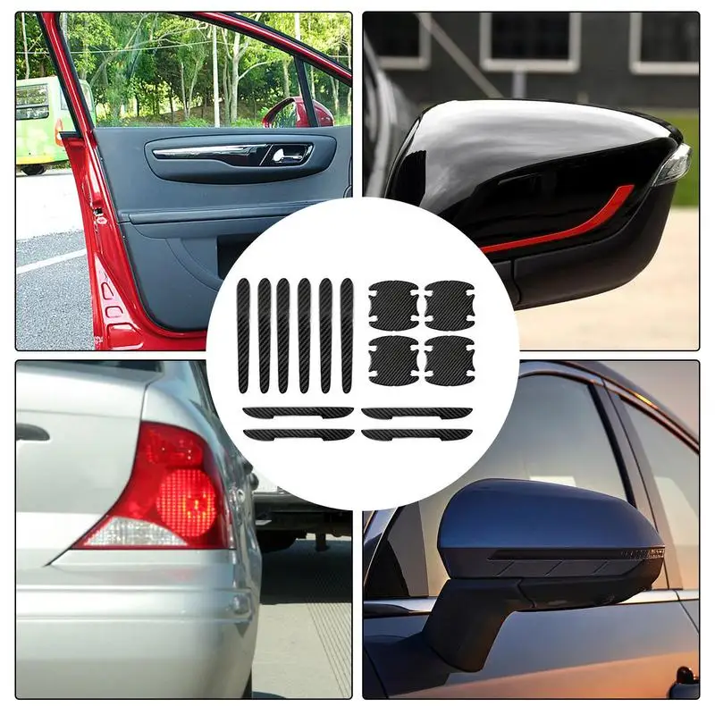 Car Door Handle Cover Automobile 14PCS Door Handle Cover Cup Anti Collision Stickers Auto Heat Proof Elegant Door Handle Cover