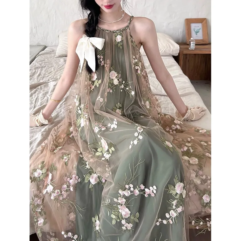 Tea Break Dress Women's Heavy-Duty Three-Dimensional Flower Fairy Temperamental