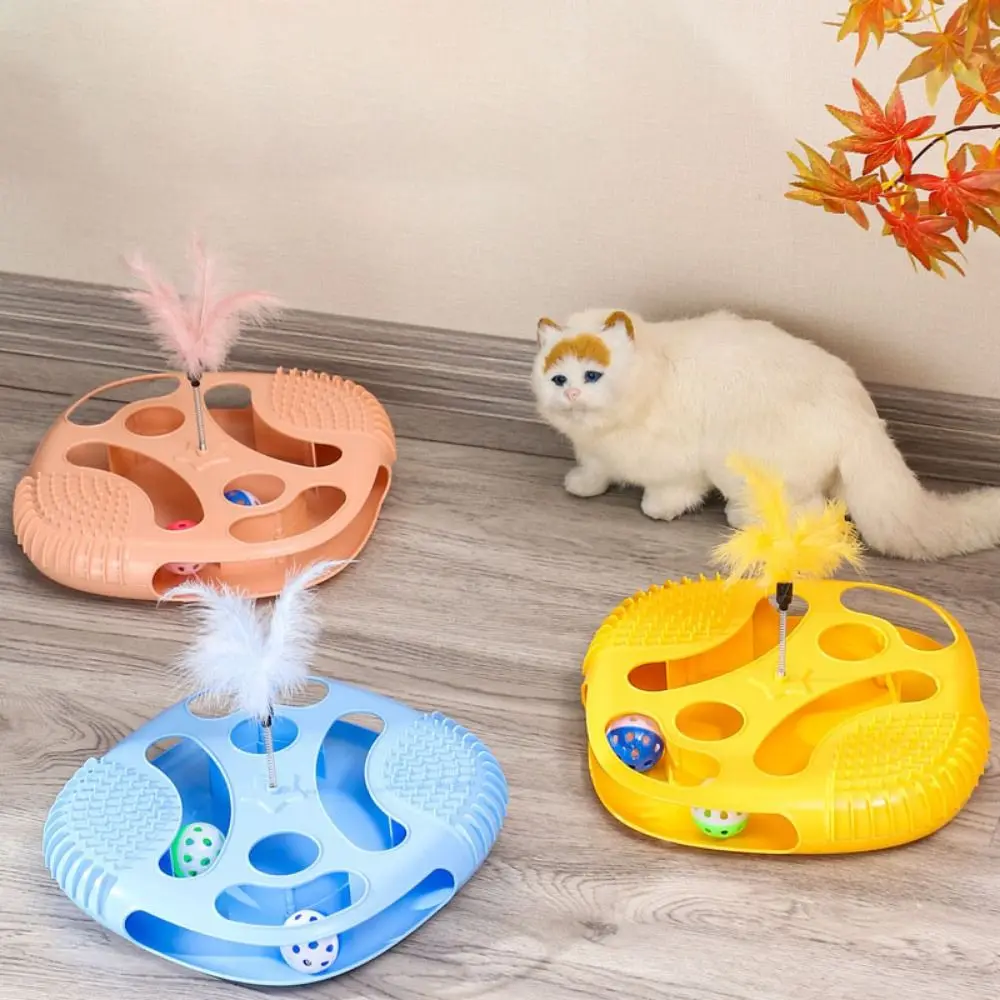 Funny Intellectual Toys Cat Toy Maze Box Self-Hi With Exercise Balls Cat Track Toys Fancy Play Cat Game Turntable Pet Toy