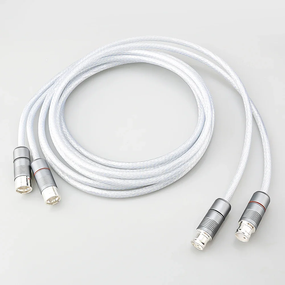 

Pair HIFI xlr cable high purity silver Plated cable xlr plug Male to female for microphone mixer