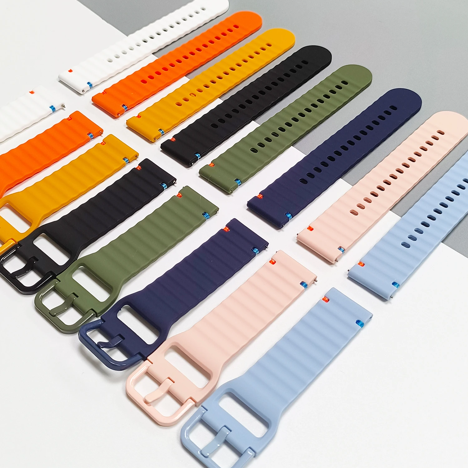 حزام ساعة سيليكون رياضي 22 ملم لساعة Xiaomi ملون 2 سوار MI Watch 2 pro/S4/S3/S2/S1 Active Band لحزام هواوي/سامسونج