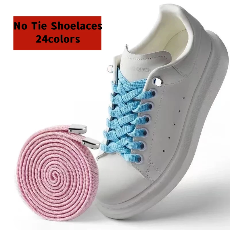 No Tie Flat Hiking Running Shoe Lace Elastic Shoelaces Outdoor Leisure Sneakers Quick Safety Flat Shoelace Kids Adult Lazy Laces image 2