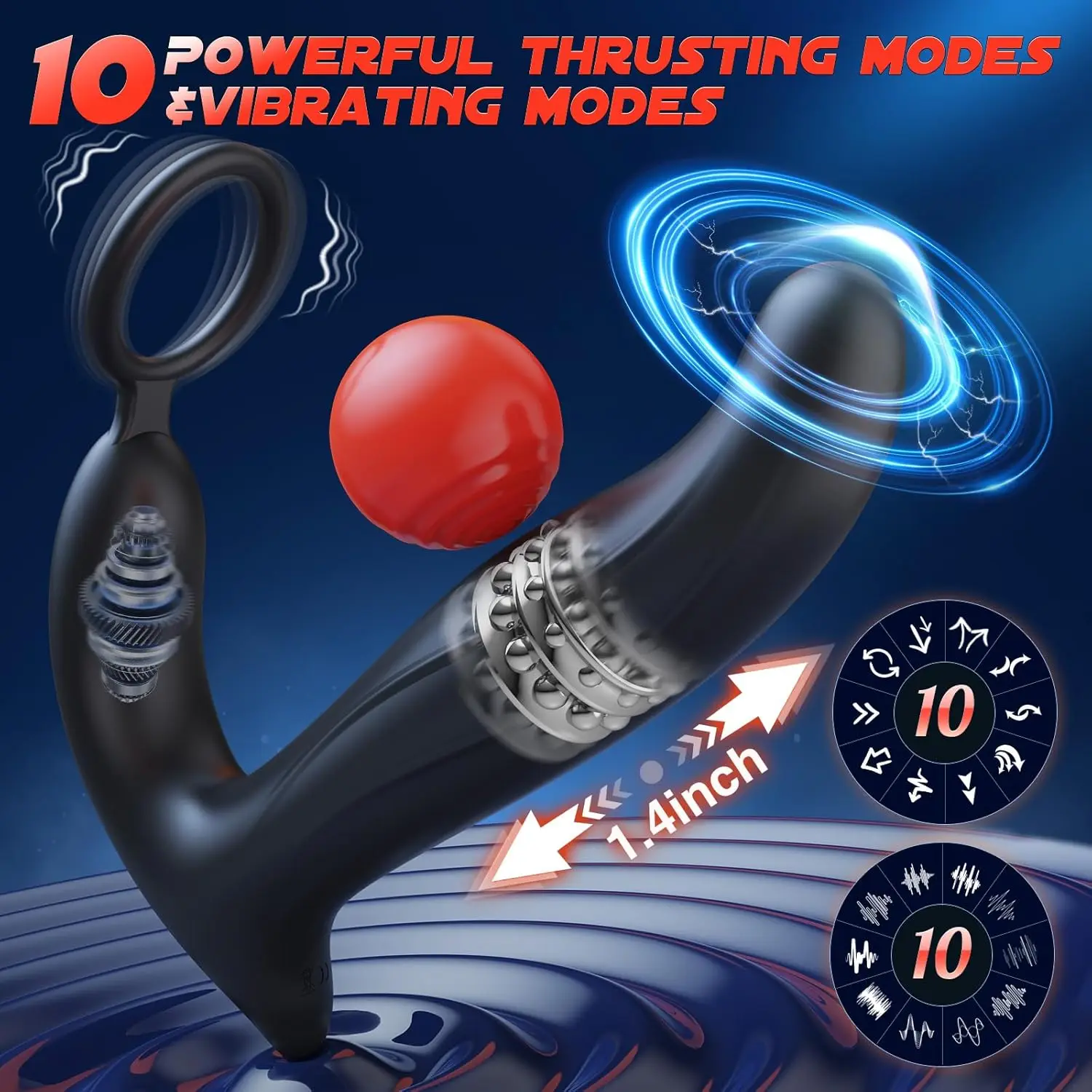 Wiggling Sex Toys Anal Vibrator, Adult Toys Sex Toy for Men Prostate Massager Sex Toys Butt Plug Dildo Anal Beads Enema Products