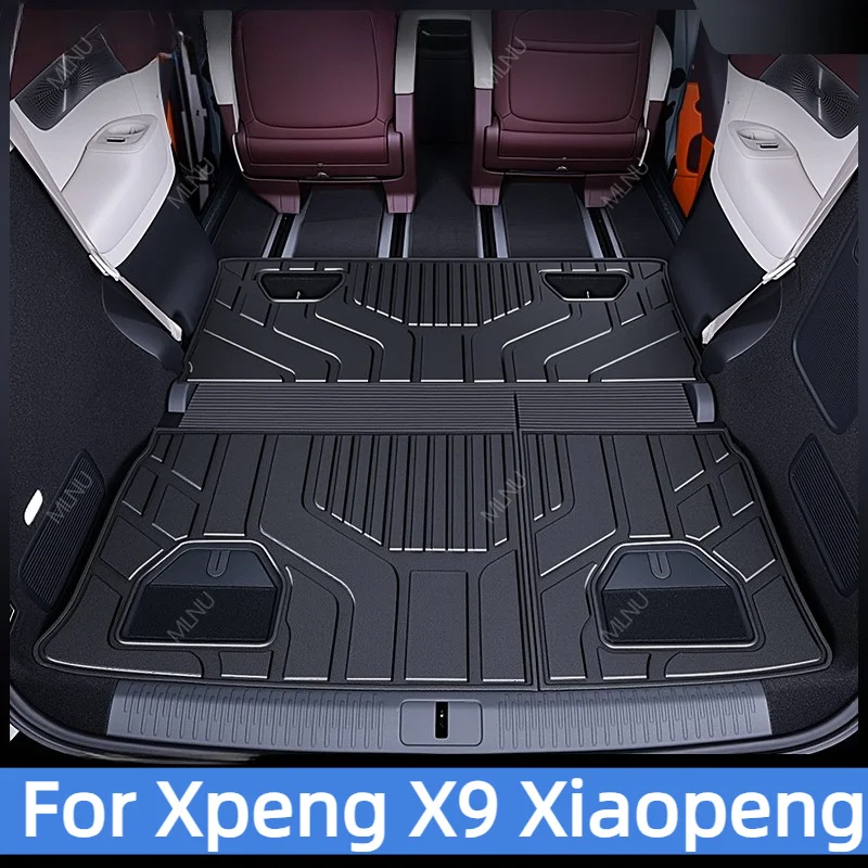 Kofferraummatte für Xpeng X9 Xiaopeng 2026 2025 Zubehör, Hochwandig, wasserdicht, rutschfest, strapazierfähig, flexibel, verschleißfest