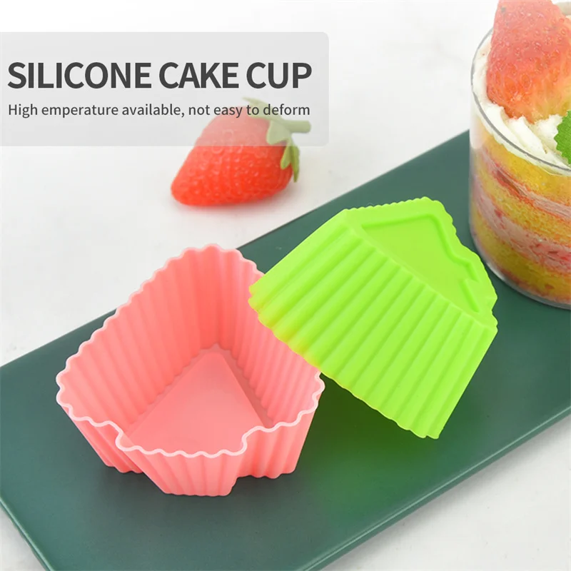 Driehoek Kerstboom-Vormige Siliconen Cake Cups Keuken Taart Muffin Cake Pudding Handgemaakte Bakvorm