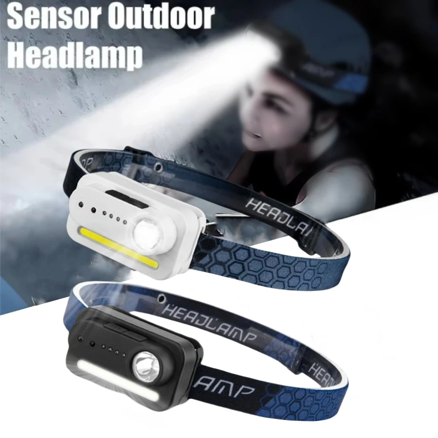 

LED Sensor Headlamp Rechargeable Strong Light HeadLight Waterproof Head Flashlight For Outdoor Camping Fishing Head Lamp Lantern