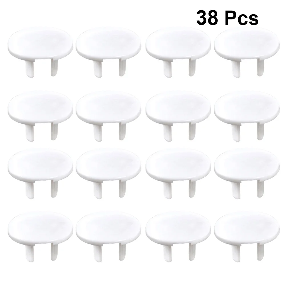 38Pcs ABS Socket Covers Baby Safety Outlet Protectors Durable and Secure Electric Plug Covers White Socket Protectors