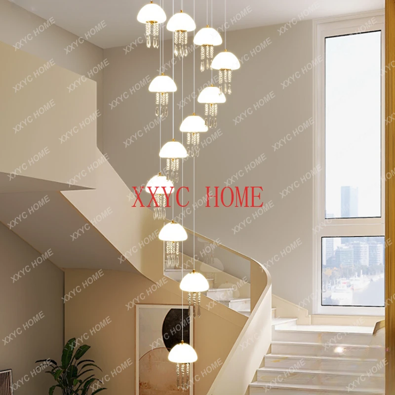 

Duplex Building Chandelier Restaurant Ideas Jellyfish Hotel Living Room Villa Hollow Stair Light