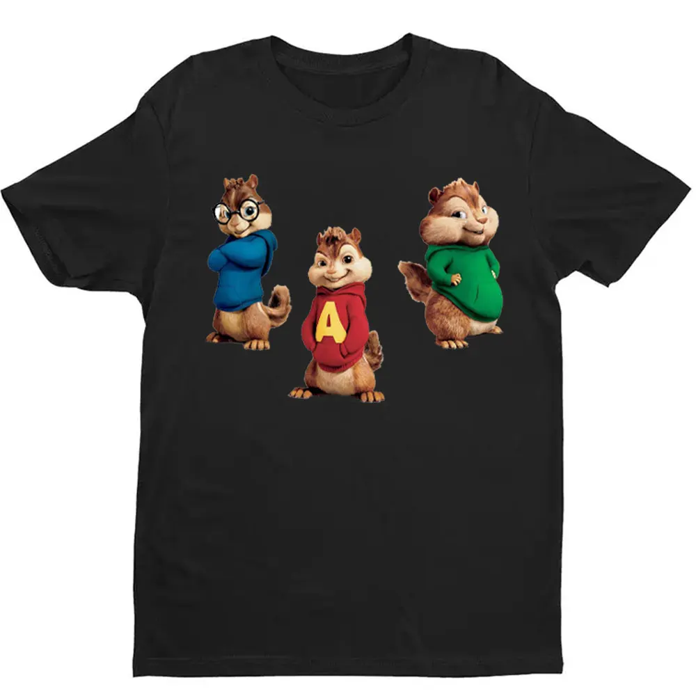 Hot Sale Goods Alvin and The Chipmunks Classic Tshirt Short Sleeve Graphic T Shirts High Quality Cotton Tee Tops Cartoon Shirt