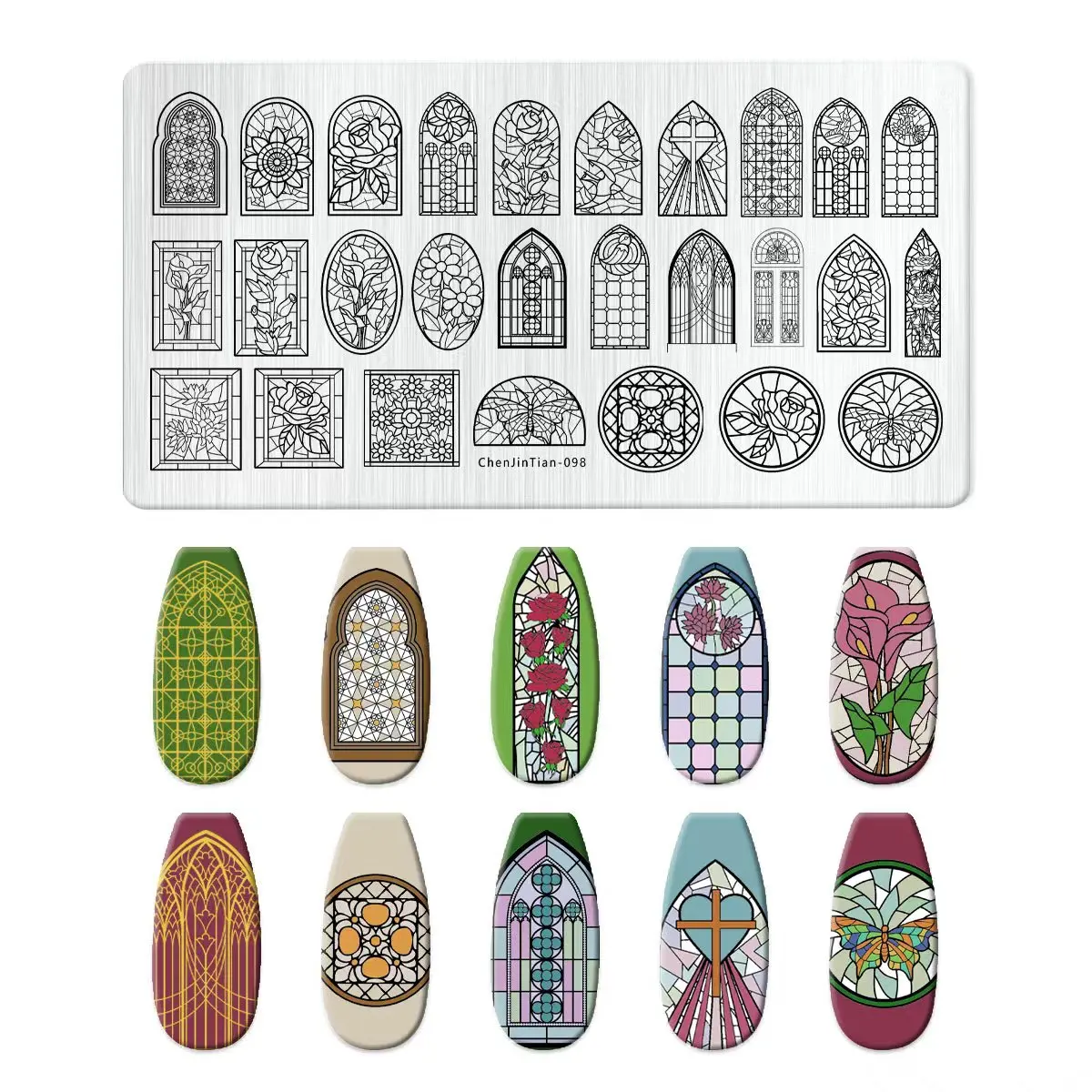 Nail Art Templates European architectural pattern angel priest Flower Geometry Stamping Plates DIY Image Printing Stencil Tools