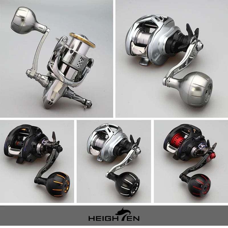 ترقية مقبض بكرة دوارة 42 مم من HEIGHTEN - طرف تنقيط من الألومنيوم للفضاء الجوي مع قبضة واحدة متدرجة لبكرات الصيد #2