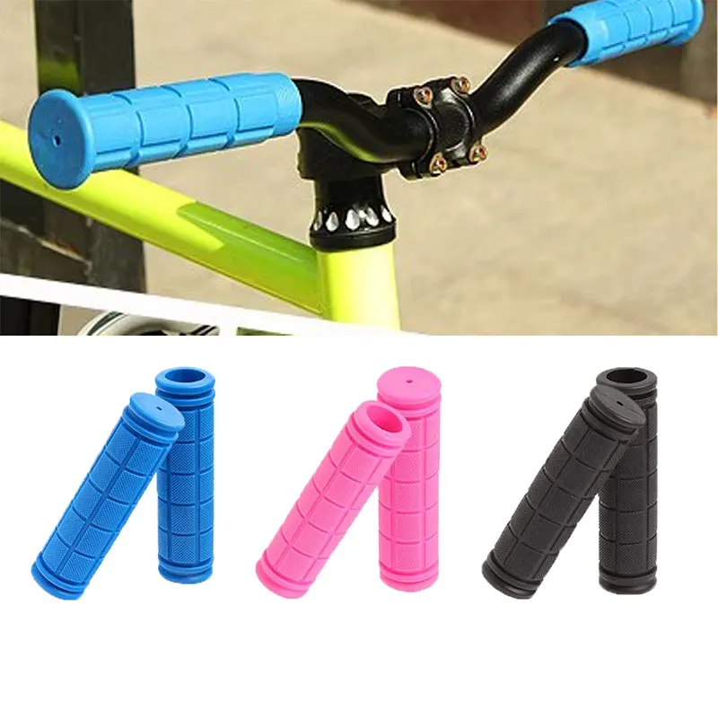 1Pair Bike Handlebar Grips Rubber Soft Non-slip Shockproof Mountain Folding Bike Handle Bar Anti-skid Bicycle Accessories